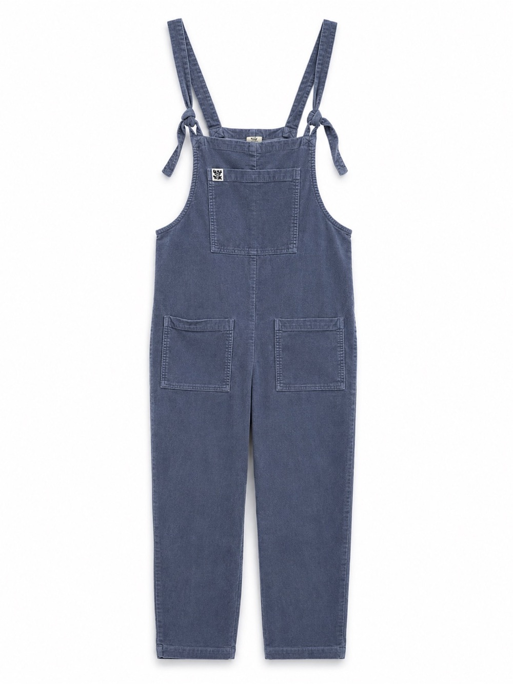 Women's Lucy & Yak Light Blue Corduroy Tie-Strap Overalls in a size 4R